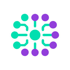 Abstract digital network design with circles and lines, technology theme