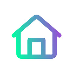 Fototapeta premium Colorful house icon illustration on white background, home concept