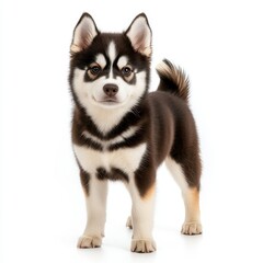 Obraz premium Charming Husky Puppy Portrait Against White Background