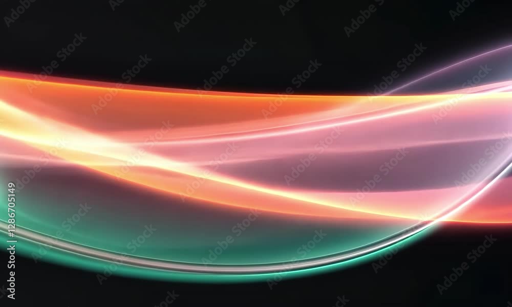 Aufkleber colorful light waves illuminate the dark backdrop creating a mesmerizing visual experience