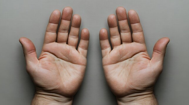 Open Hands Showing Palms Against a Neutral Gray Background Reflecting Warmth and Care