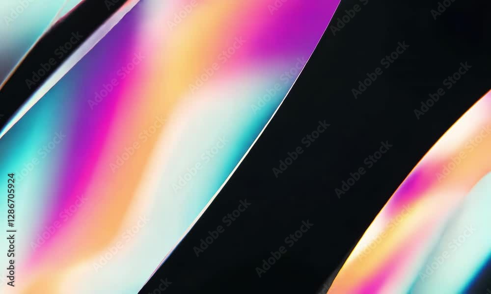 Poster Colorful abstract patterns and vibrant light reflections in a dynamic display of shapes and textures