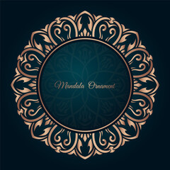 golden mandala ornament, round decorative design