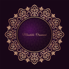 golden mandala ornament, round decorative design