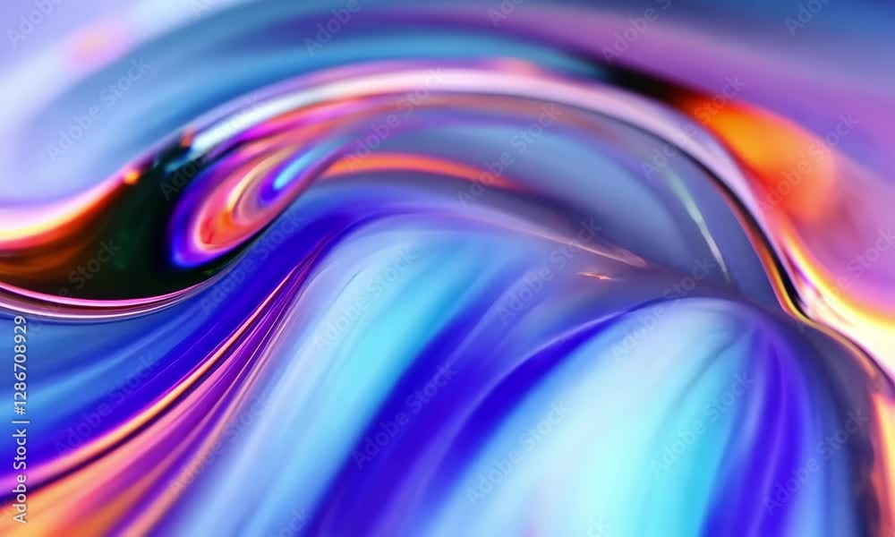 Poster colorful abstract swirl of vibrant hues and smooth curves flowing through a mesmerizing design
