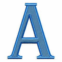 A beautifully crafted blue embroidery design of the letter