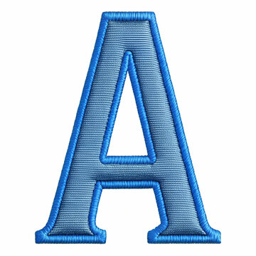A beautifully crafted blue embroidery design of the letter