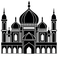 Vector illustration of a Muslim Mosque Silhouette