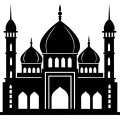 Vector illustration of a Muslim Mosque Silhouette