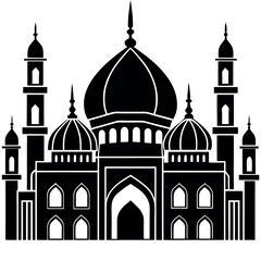 Vector illustration of a Muslim Mosque Silhouette