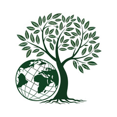 earth day icon and logotype