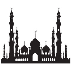 Fototapeta premium Vector illustration of a Muslim Mosque Silhouette