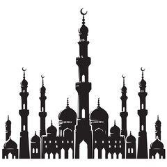 Fototapeta premium Vector illustration of a Muslim Mosque Silhouette