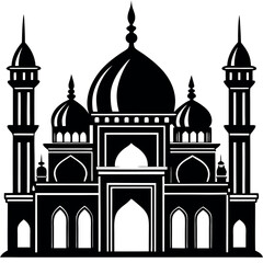 Vector illustration of a Muslim Mosque Silhouette