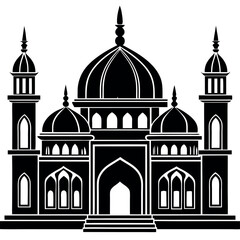 Vector illustration of a Muslim Mosque Silhouette
