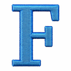 A beautifully crafted blue embroidery design of the letter