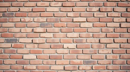 Naklejka premium Red brick wall background with weathered texture