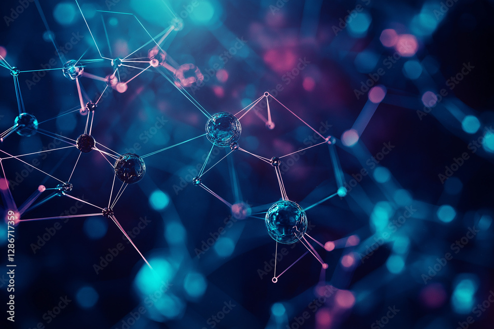 Canvas Prints futuristic science and medical technology background with abstract digital connections and molecular