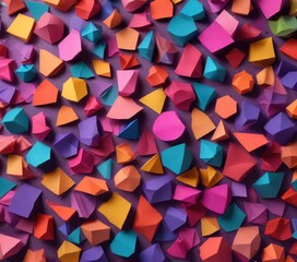 Vibrant paper shapes in a range of colors spread out, decorative elements, crafting hobby