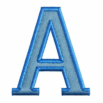 A beautifully crafted blue embroidery design of the letter