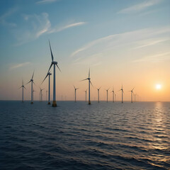 Obraz premium Offshore wind farm near Maiden Netherlands