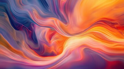 A mesmerizing abstract swirl of vibrant orange, purple, and blue hues, creating a dynamic and energetic visual flow.