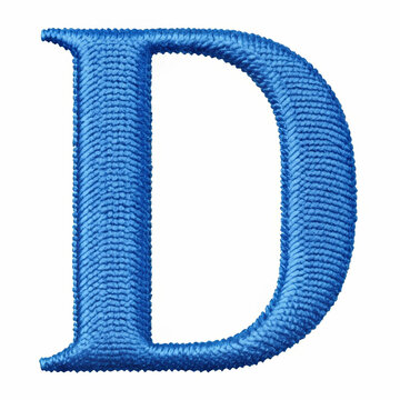 A beautifully crafted blue embroidery design of the letter