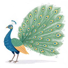 peacock with feathers