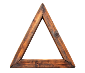 Triangle made of wood frame isolated on transparent background