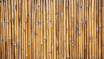 Fototapeta premium bamboo fence texture close-up, natural material background, eco friendly, rustic design for outdoor space or garden decor