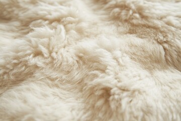 Close-up of a soft, beige faux fur texture.