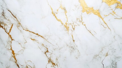 Obraz premium Elegant White Marble Texture with Golden Veins for Luxury Backgrounds