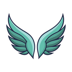 Angel Wings Vector Illustration - Cartoon, Clipart & Line Art Design.eps