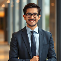 Fototapeta premium Happy Smiling Employee Working in Office