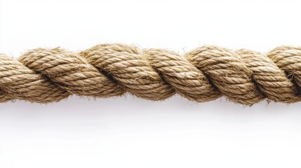 Fototapeta premium Close-up of a twisted natural fiber rope on a bright background.