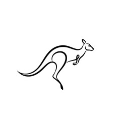 Fototapeta premium Kangaroo Vector Logo Design