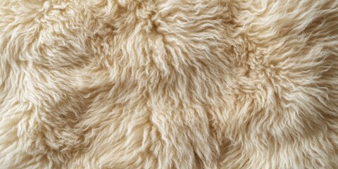 Close-up of a soft, beige faux fur texture.