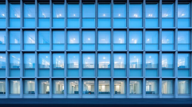 Aerial view of a modern glass building featuring a prominent clock on its exterior, showcasing contemporary architectural design and urban landscape.