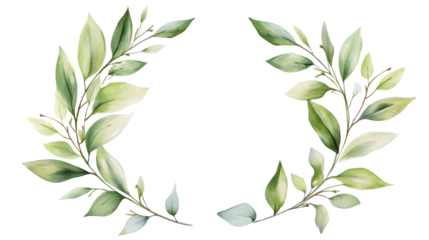 Watercolor vector wreath isolated on white background