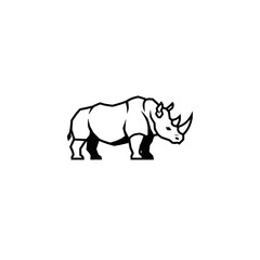 Obraz premium Rhinoceros Vector Logo Design