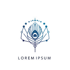 Peacock Eye Feather Vector Logo Design