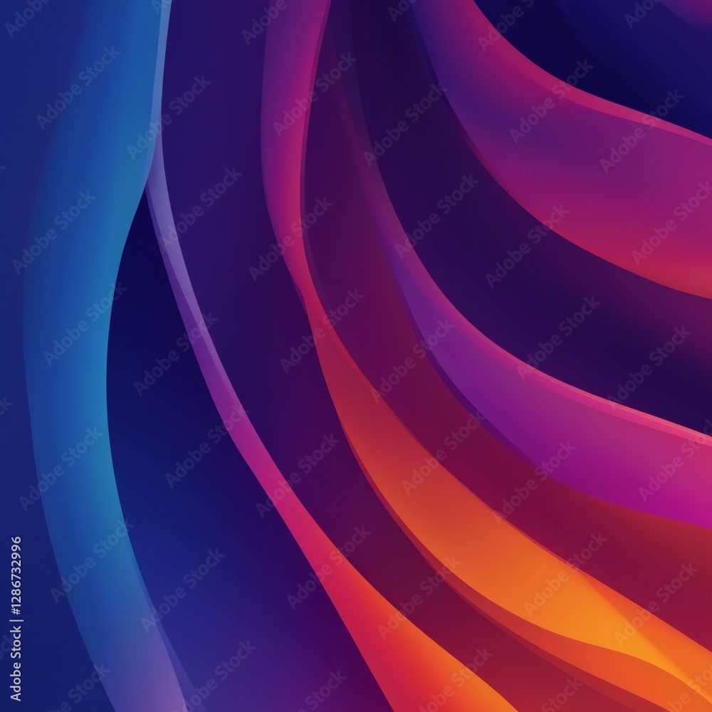 Fototapete Abstract Gradient Waves: Fluid Design with Colorful Curves and Dynamic Visual Appeal