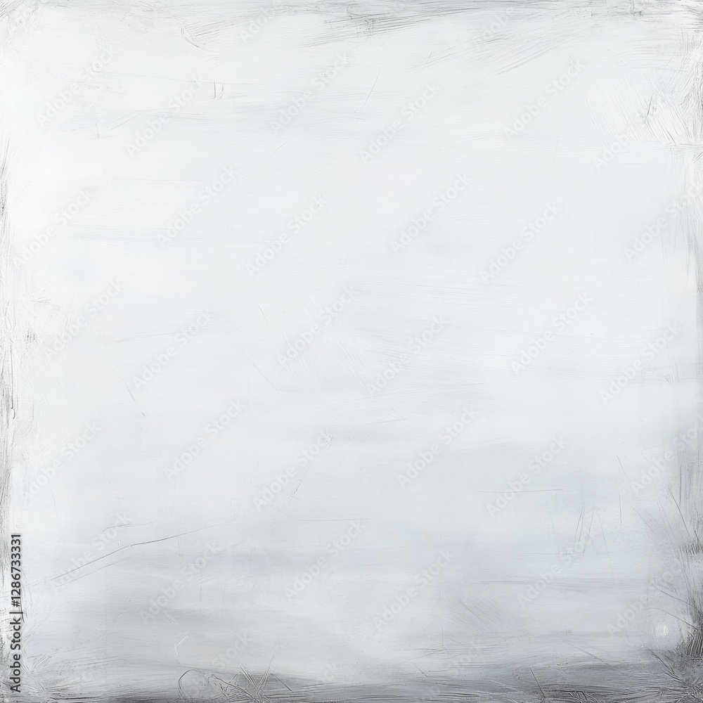 Poster Abstract White and Gray Textured Background with Subtle Brush Strokes and a Darker Edged Border for Layered Design