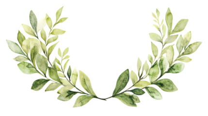 Watercolor vector wreath isolated on white background