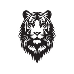 Tiger silhouette vector file isolated on white background