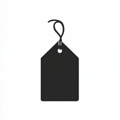 Black Price Tag Mockup with String and Hole on White Background for Product Details and Advertising