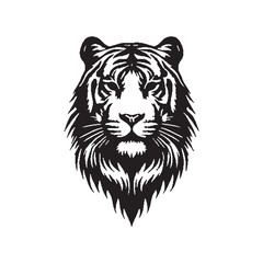 Tiger silhouette vector file isolated on white background