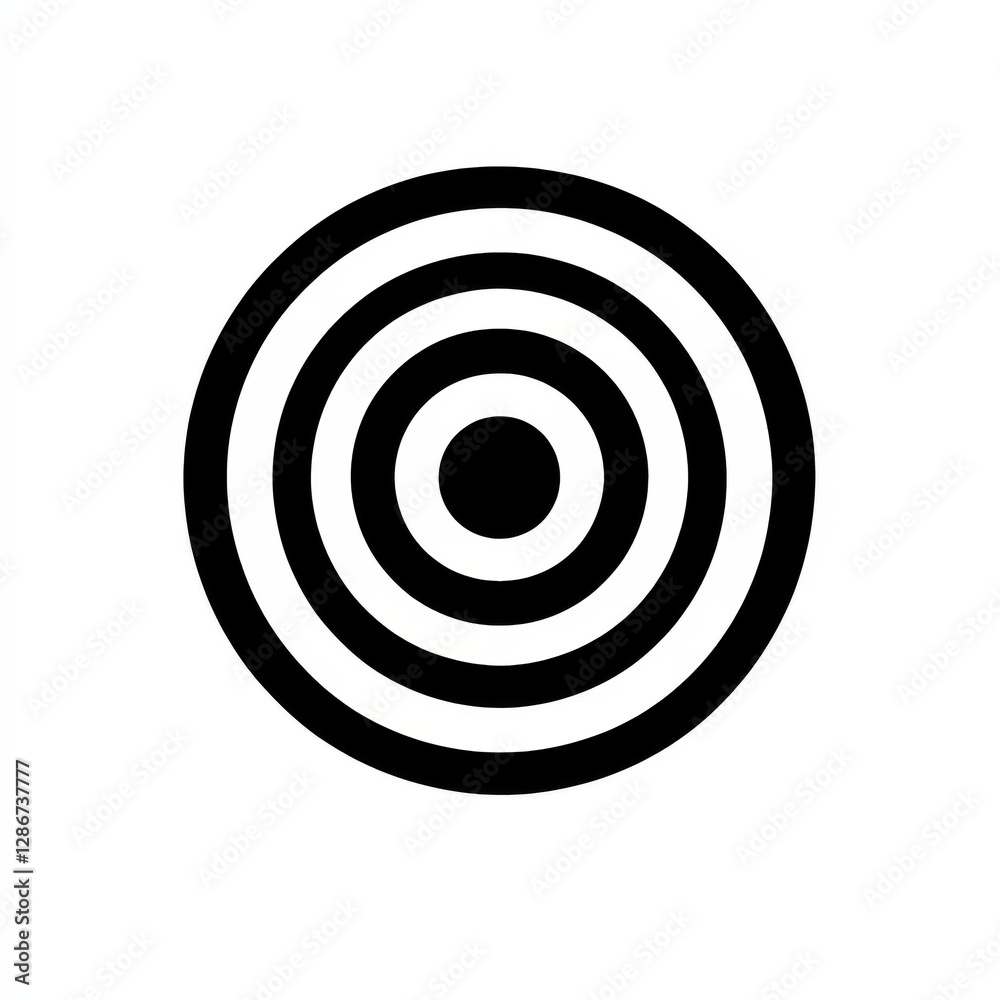 Poster concentric rings pattern: a striking black and white circular design with rhythmic contrast and simp