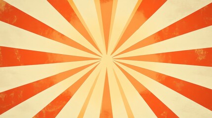 Obraz premium A vibrant sunburst pattern featuring orange and cream rays radiating outward, creating a sense of energy and movement.