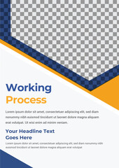 Working Process template a4 print page for business profile annual report brochure catalog corporate